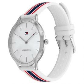 Tommy Hilfiger Samantha ezüst számlapos fehér szilikon szíjas női óra 1782498