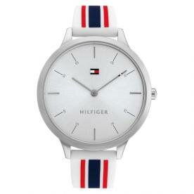 Tommy Hilfiger Samantha ezüst számlapos fehér szilikon szíjas női óra 1782498