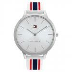 Tommy Hilfiger Samantha ezüst számlapos fehér szilikon szíjas női óra 1782498