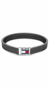 Tommy Hilfiger Szürke lapos bőr állítható karkötő 2790428