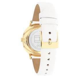 Tommy Hilfiger Tea  arany színű fehér bőrszíjas női óra 1782605