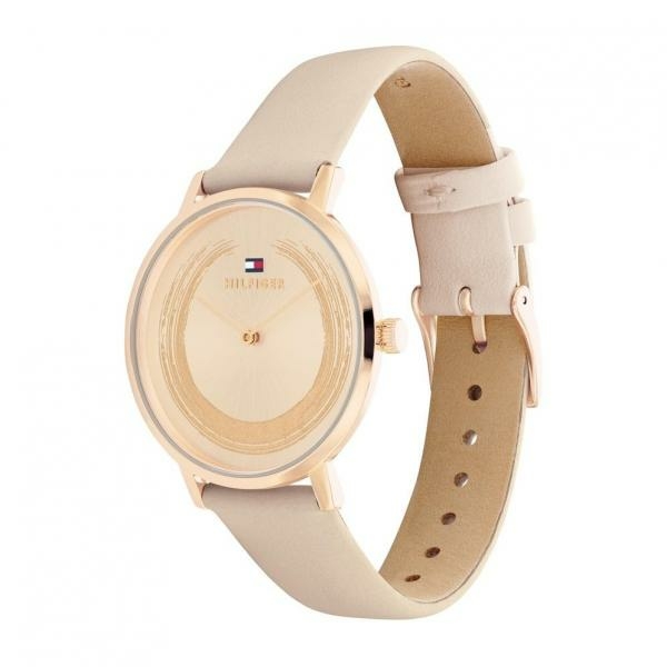 Tommy Hilfiger Tea rozé színű bézs bőrszíjas női óra 1782602