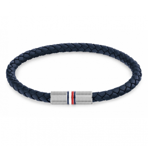 Tommy Hilfiger Végtelen fonat sötétkék bőr karkötő 2790460