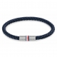 Tommy Hilfiger Végtelen fonat sötétkék bőr karkötő 2790460