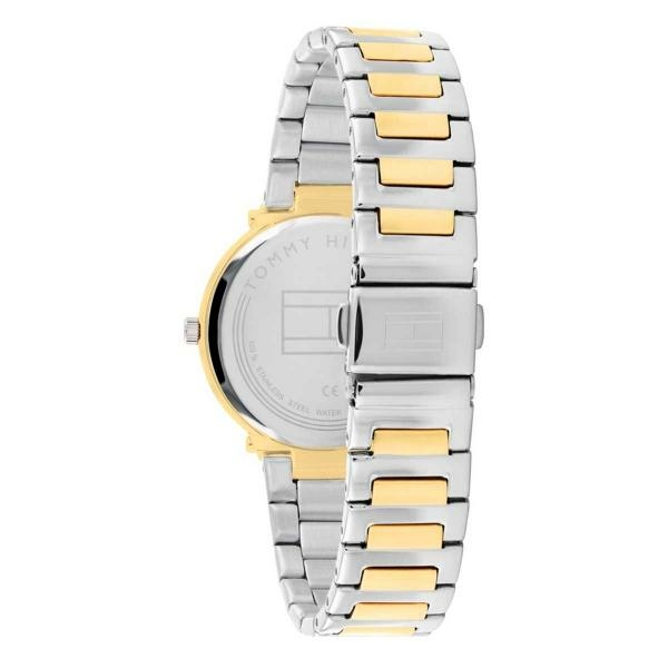 Tommy Hilfiger Zoey ezüst szíjas női óra rozé színű lünettával 1782408