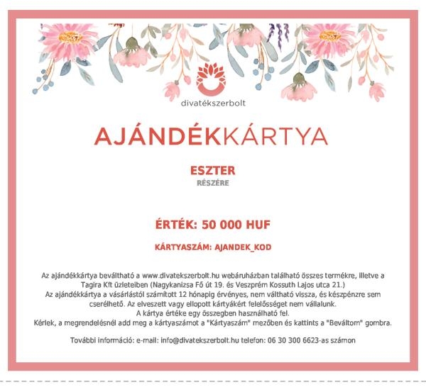 Virágos ajándékkártya