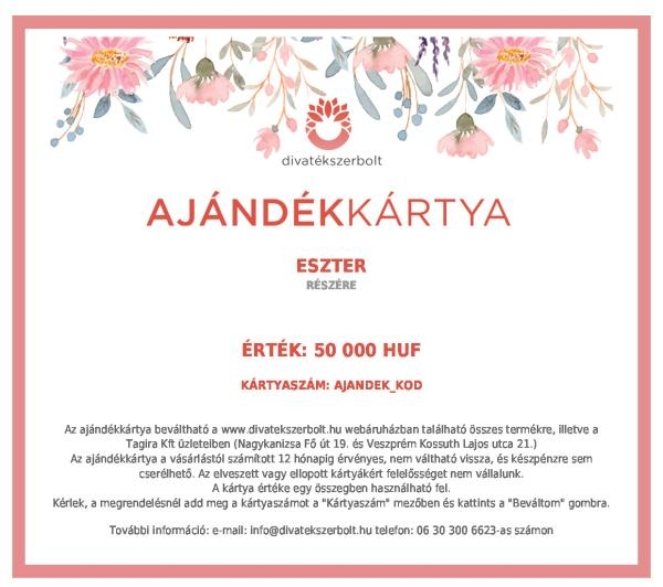 Virágos ajándékkártya