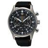Seiko Neo Sports fekete számlapos textil hibrid szíjas chronograph férfi karóra