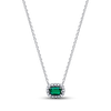 Pandora ékszer Szikrázó négyszögletes zöld ezüst nyaklánc