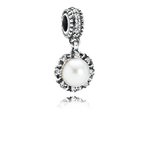 Pandora ékszer Örök báj édesvizi tenyésztett gyöngy ezüst charm 791385P