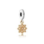 Pandora ékszer Csipkevirág függő 14K arany ezüst charm  791757CZ