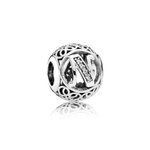 Pandora ékszer N betű ezüst charm cirkóniával 791858CZ
