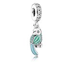 Pandora ékszer Trópusi papagáj függő ezüst charm 791903ENMX