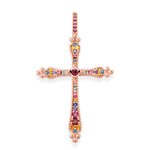Thomas Sabo Királyi színes köves rozé kereszt medál PE769-068-7
