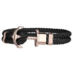 Paul Hewitt Fekete hajókötél karkötő rozé horoggal 