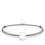 Thomas Sabo Szürke textil karkötő gravírozható kerek lappal LS025-173-5-L20