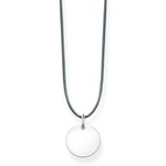 Thomas Sabo Szürke textil choker gravírozható ezüst lappal LSKE0002-173-5-L80