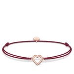 Thomas Sabo Bordó textil karkötő rozé szívvel LS040-898-10-L20