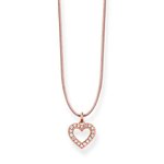 Thomas Sabo Állítható textil choker rozé szívvel LSKE005-898-19-L80