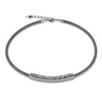 Coeur de Lion Nemesacél hálós nyaklánc swarovski kristállyal 4834/10-1700
