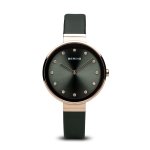 Bering Classic rozé zöld női óra kristállyal 12034-667