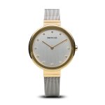 Bering Classic női óra arany tokkal kristállyal 12034-010