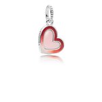 Pandora ékszer Aszimmetrikus szív rózsaszín függő charm 797820ENMX