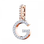 Swarovski G betű rozé charm 5437614