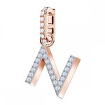 Swarovski N betű rozé charm 5437623