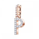 Swarovski P betű rozé charm 5437625