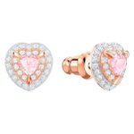Swarovski Rozé fülbevaló rózsaszín swarovski szívvel 5446995
