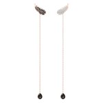 Swarovski Rozé fekete fehér függő fülbevaló swarovski tollal 5495373