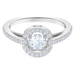 Swarovski Ezüst színű gyűrű mozgó swarovski kristállyal 