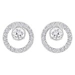 Swarovski Ezüst színű kör fülbevaló swarovski kristállyal 5692262