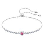 Swarovski Ezüst színű karkötő pink swarovski szívvel 5456813