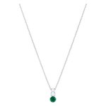 Swarovski Attract Trilogy ezüst színű nyaklánc zöld swarovski kristállyal 5416153