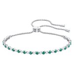 Swarovski Subtle ezüst színű karkötő zöld swarovski kristályokkal 5465355