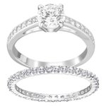 Swarovski Ezüst színű 2 részes gyűrű szett swarovski kristállyal 