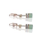 Coeur de Lion GeoCUBE zöld rozé függő fülbevaló 4905/20-0510