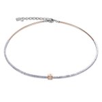 Coeur de Lion Ezüst hematit rozé nyaklánc swarovski kristállyal 4966/10-1631
