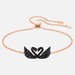 Swarovski Ikonikus fekete rozé hattyús karkötő 5344132