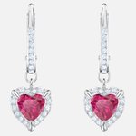Swarovski Függő fülbevaló piros szívvel 5456979