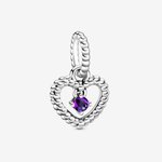 Pandora ékszer Lila gyöngyös szív függő charm 798854C03