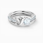 Swarovski Ezüst színű gyűrű szívvel és swarovski kristállyal 