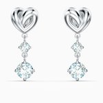 Swarovski Ezüst színű szív fülbevaló függő kristállyal 5517943