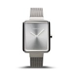 Bering Classic ezüst négyszögletes női óra 14528-000