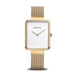 Bering Classic szögletes arany fehér női óra 14528-334