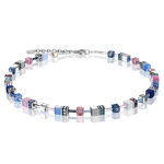 Coeur de Lion GeoCube kék rózsaszín nyaklánc 2839/10-0719