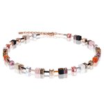 Coeur de Lion GeoCUBE rózsakvarc ónix jáspis howlit swarovski nyaklánc 4905/10-0227