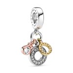 Pandora ékszer Tripla monogramm és logó függő charm 799044C01